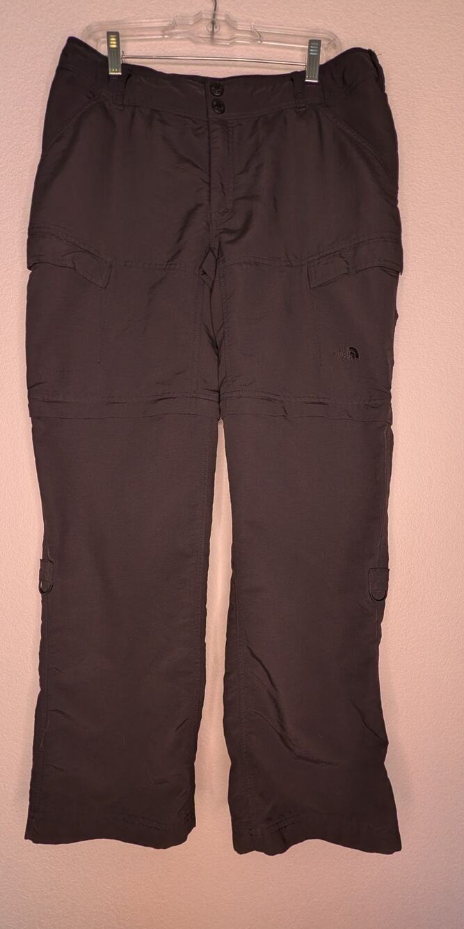 The North Face Womens Convertible Hiking Pants 14 Gray Nylon Gorpcore Activewear